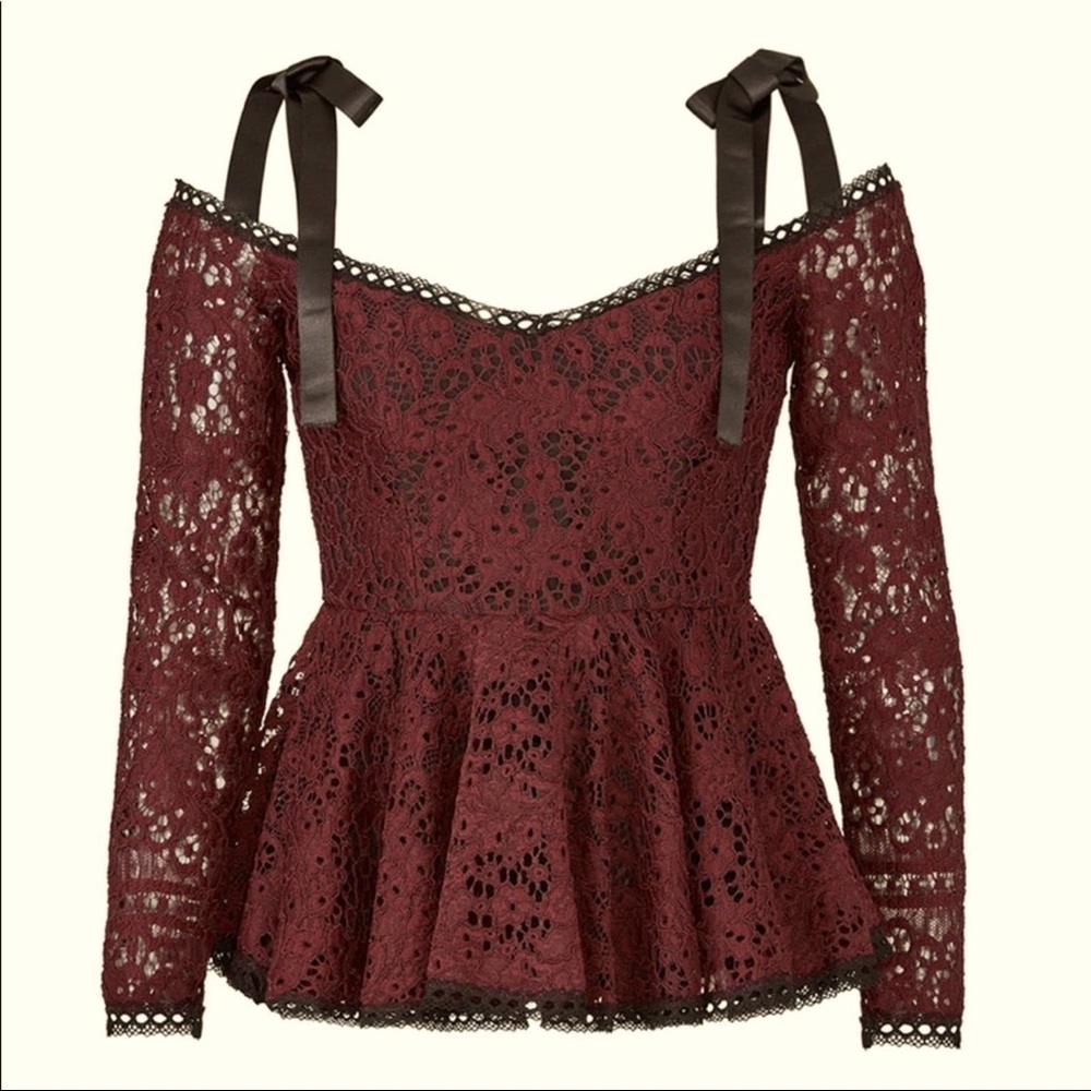 Alexis Off Shoulder Peplum Top Size M